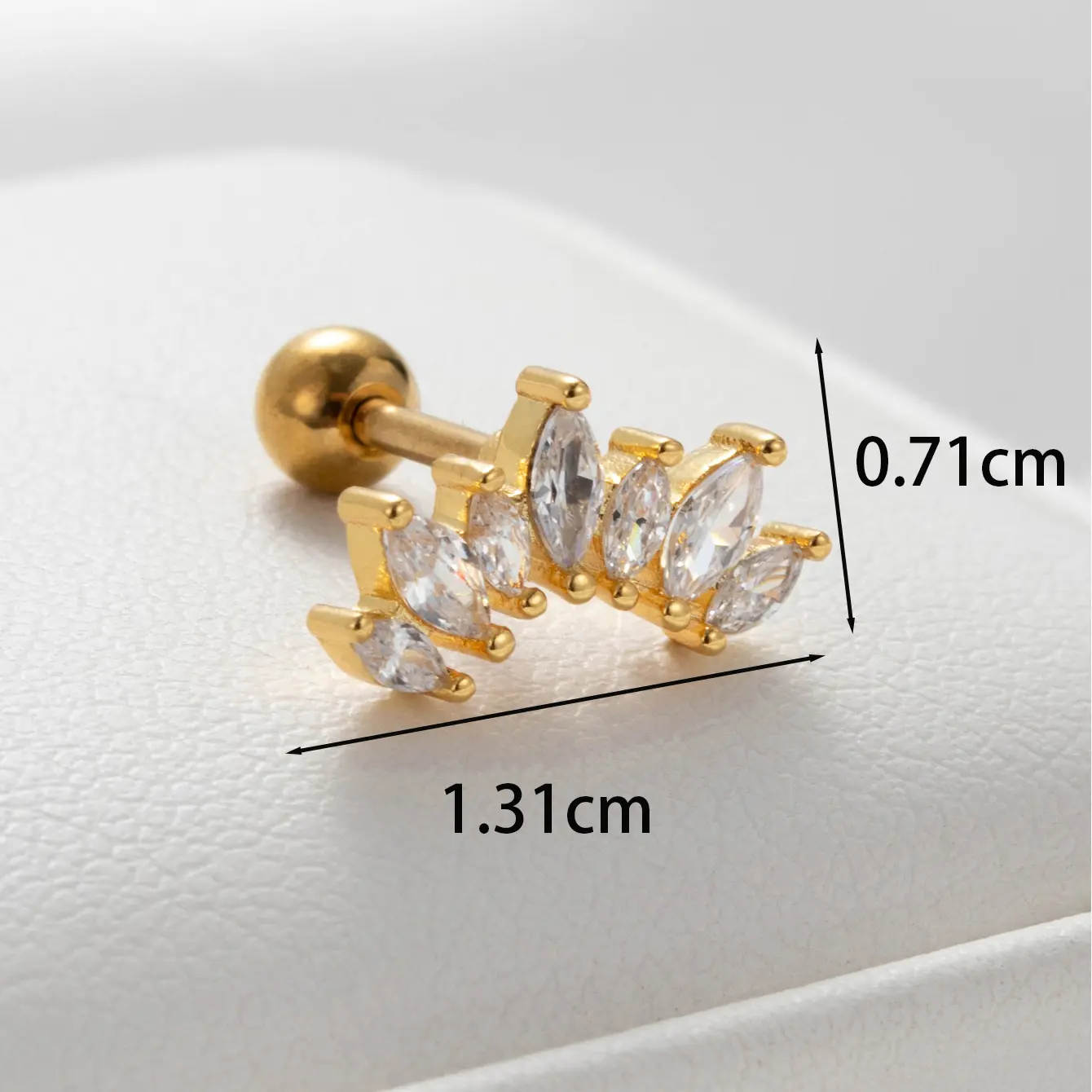 1 Piece Simple Series Copper 18K Gold Plated Zircon Women's Stud Earrings h5 